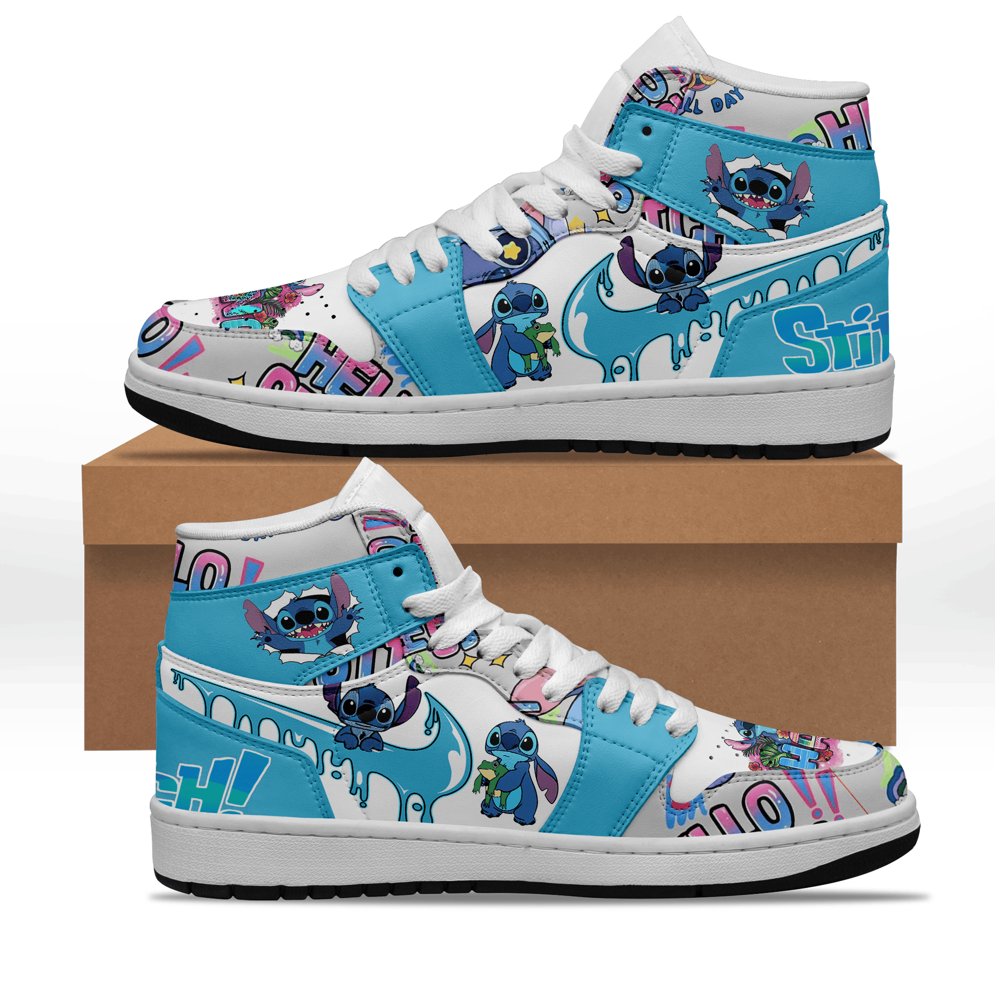Ideafootwear Stitch AJ1 High Sneakers Shoes For Men And Women