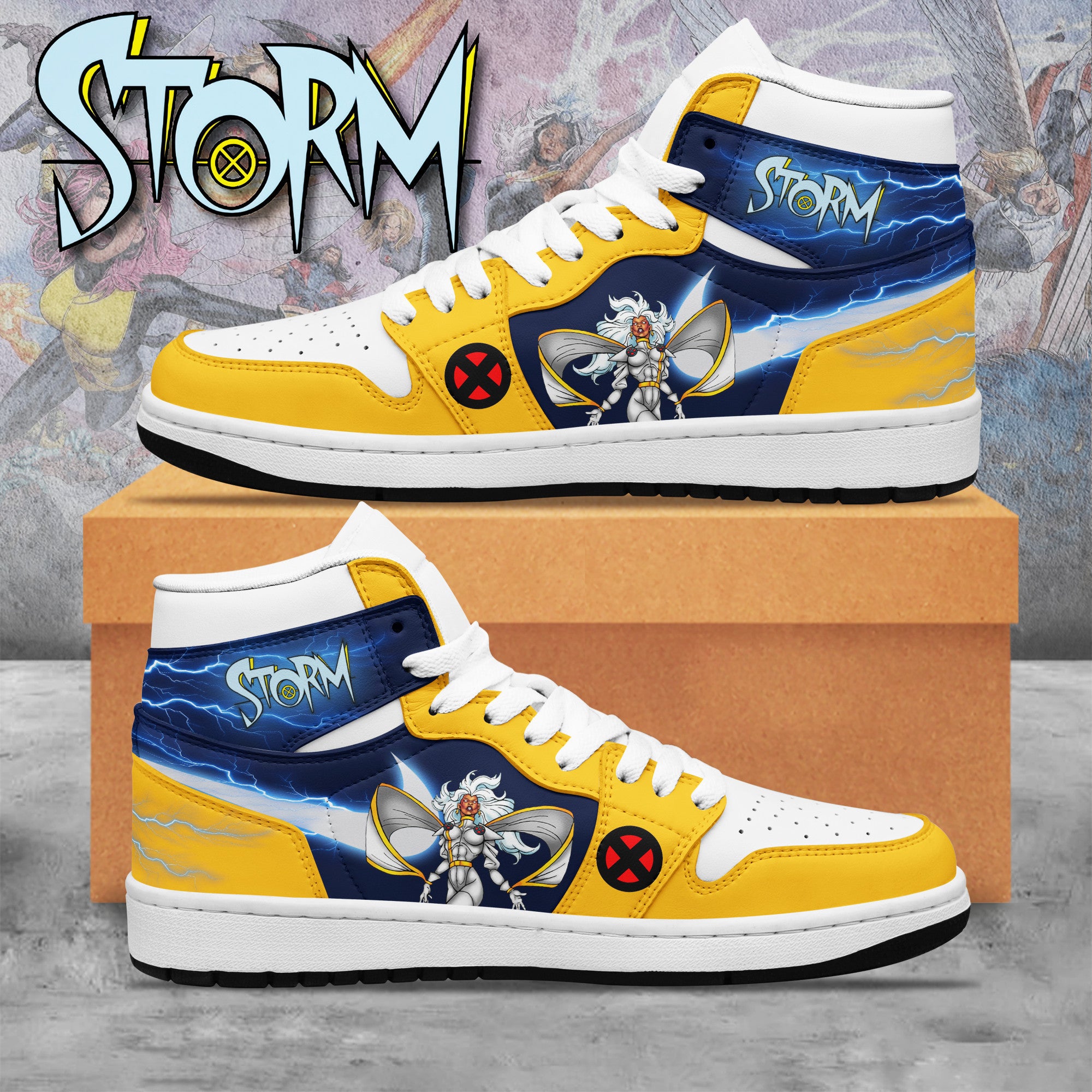 Ideafootwear Storm X-Men AJ1 High Sneakers Shoes For Men And Women