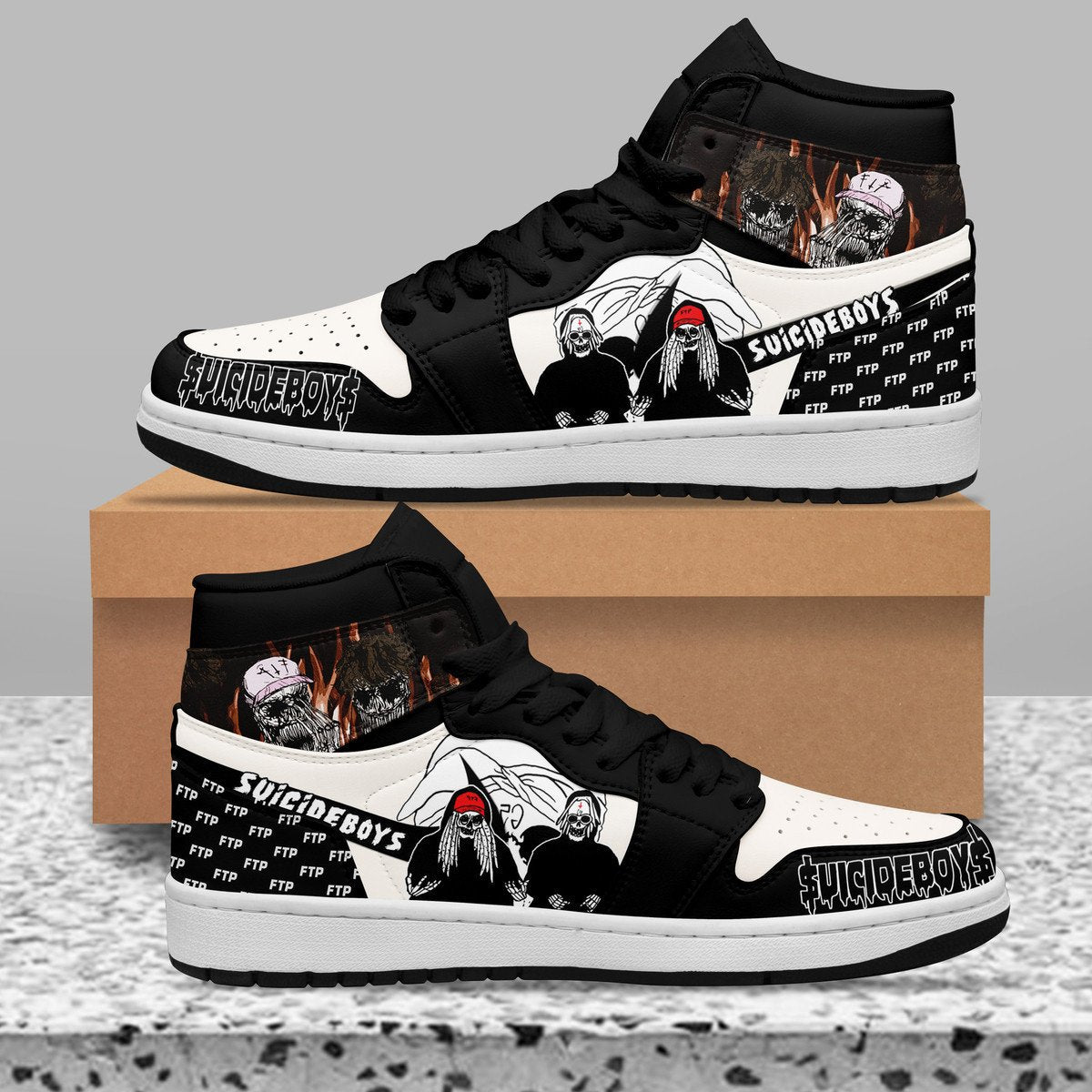 Ideafootwear Suicideboys AJ1 High Sneakers Shoes For Men And Women