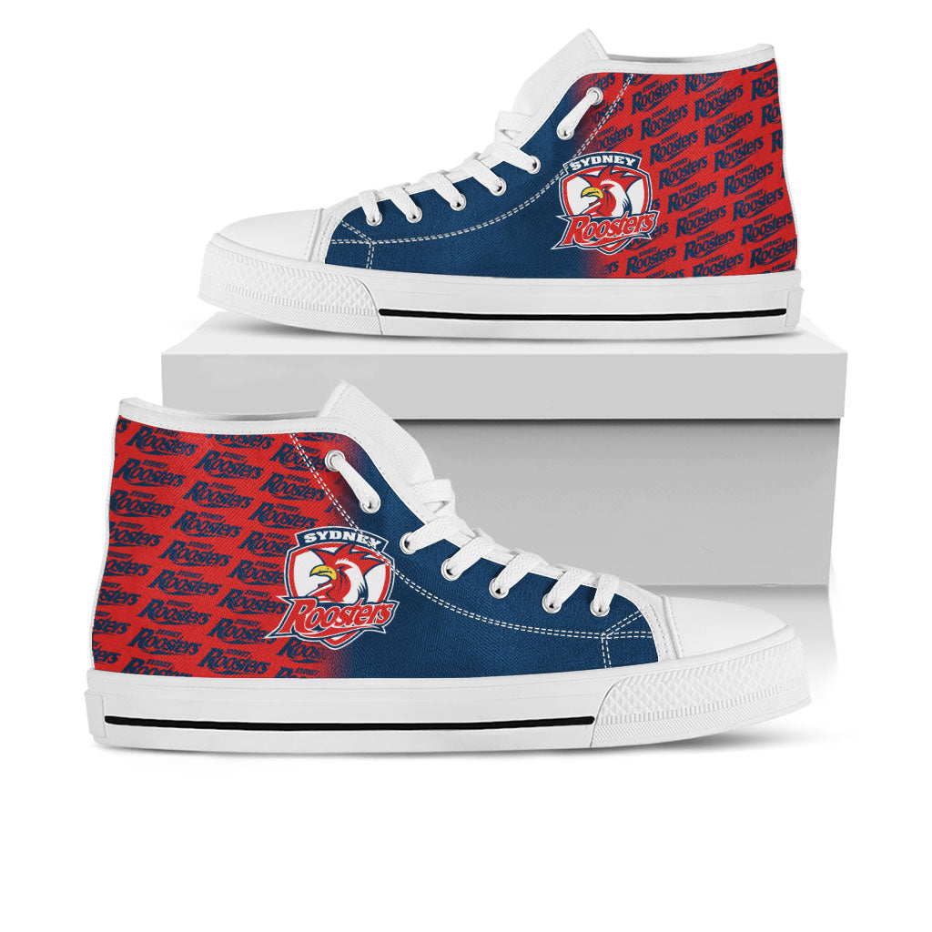 Ideafootwear Sydney Roosters High Top Canvas Sneakers Shoes For Men And Women