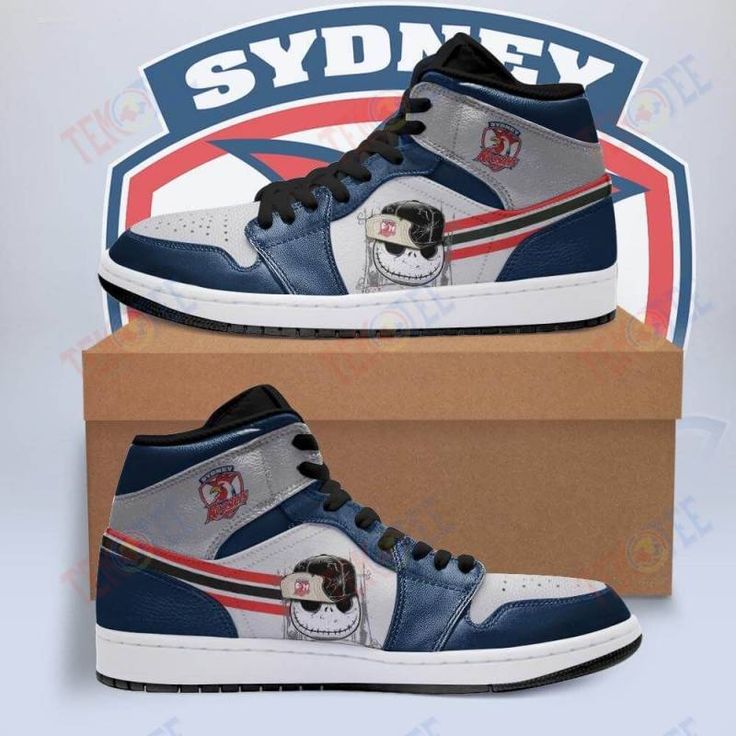 Ideafootwear Sydney Roosters NRL AJ1 High Sneakers Shoes For Men And Women