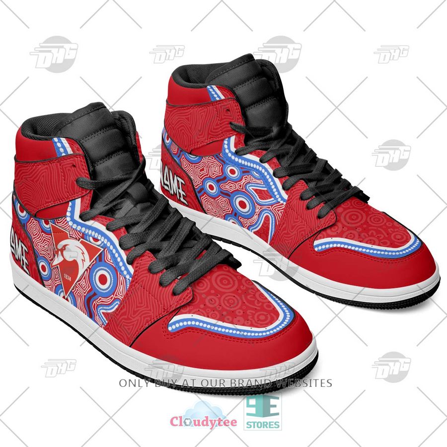 Ideafootwear Sydney Swans AFL AJ1 High Sneakers Shoes For Men And Women