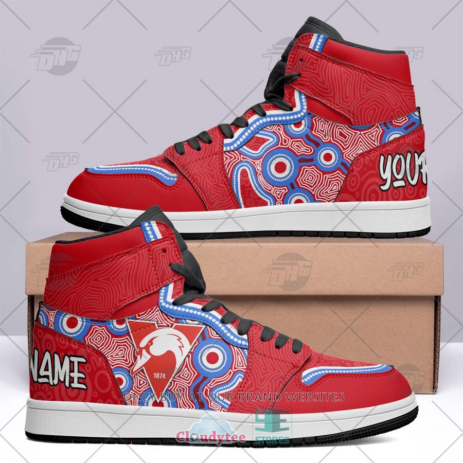 Ideafootwear Sydney Swans AFL AJ1 High Sneakers Shoes For Men And Women