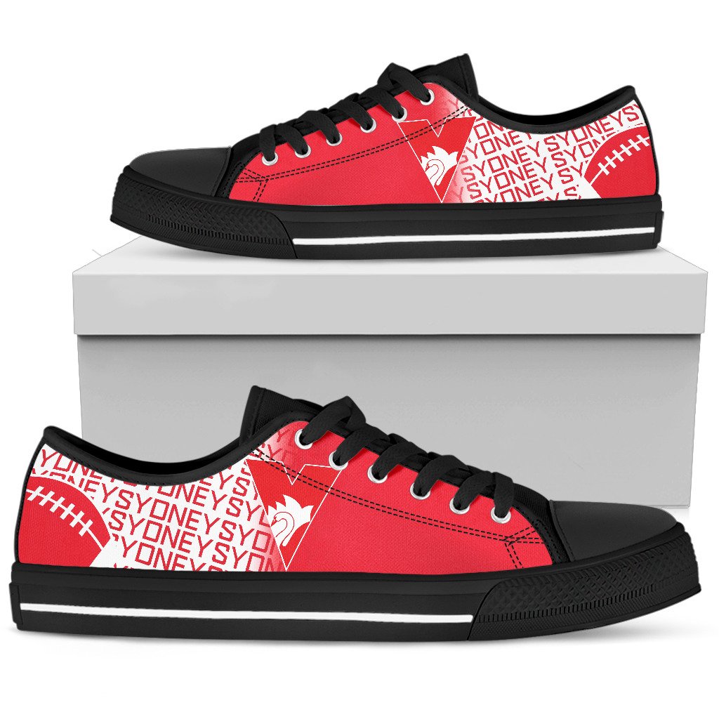 Ideafootwear Sydney Swans Low Top Canvas Sneakers Shoes For Men And Women