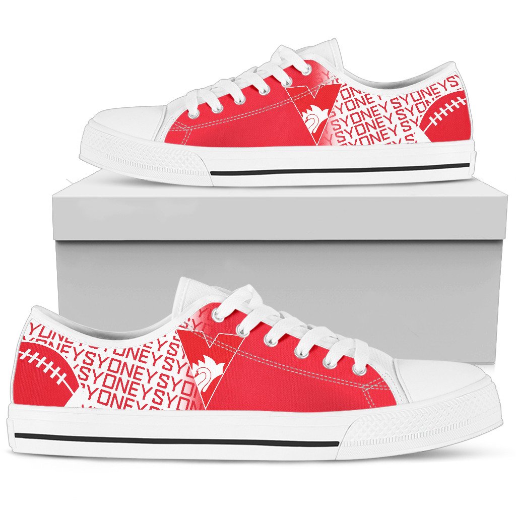 Ideafootwear Sydney Swans Low Top Canvas Sneakers Shoes For Men And Women