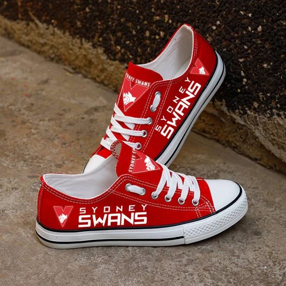 Ideafootwear Sydney Swans Low Top Canvas Sneakers Shoes For Men And Women