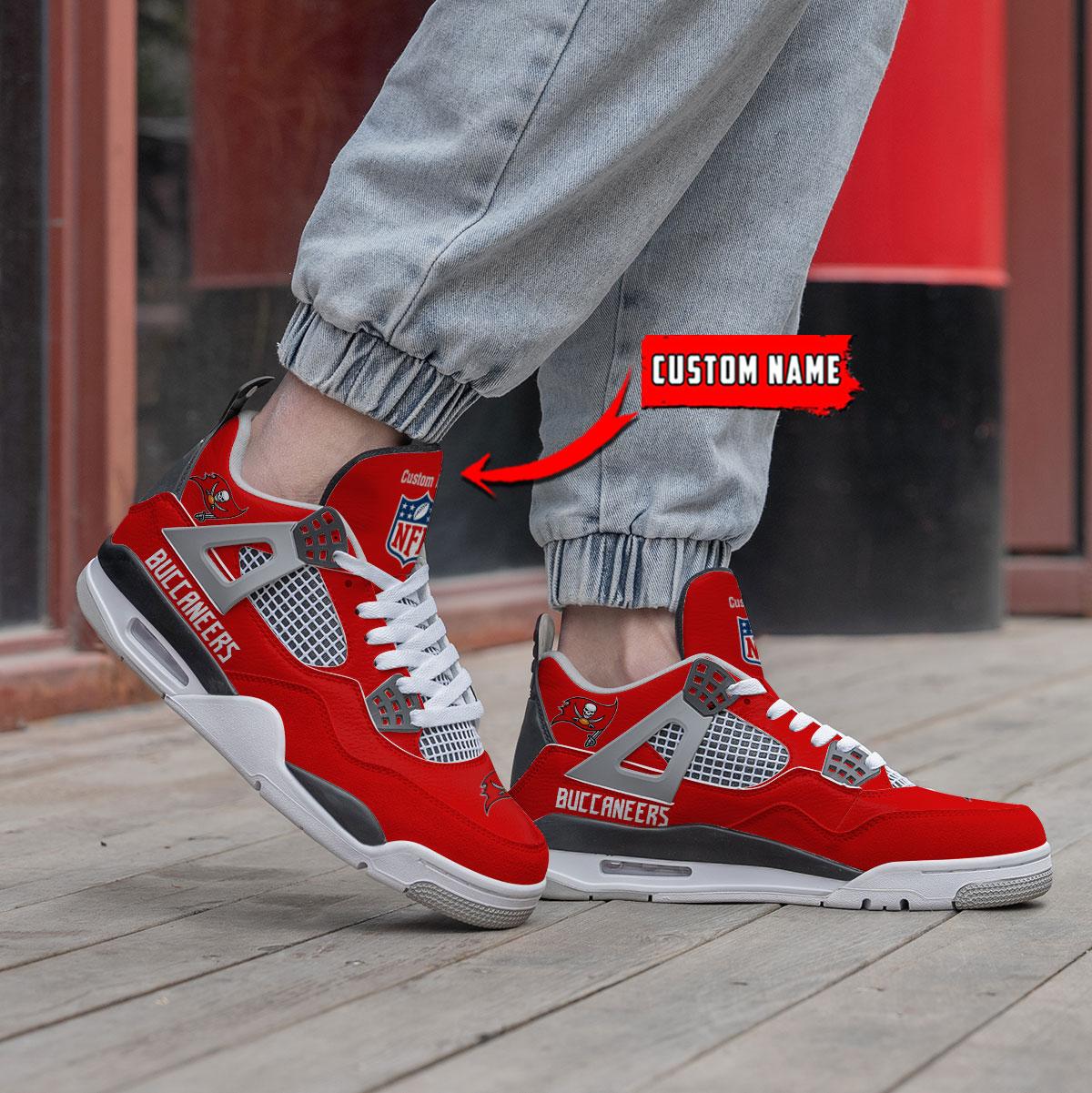Ideafootwear Tampa Bay Buccaneers AJ4 Sneakers Shoes For Men And Women