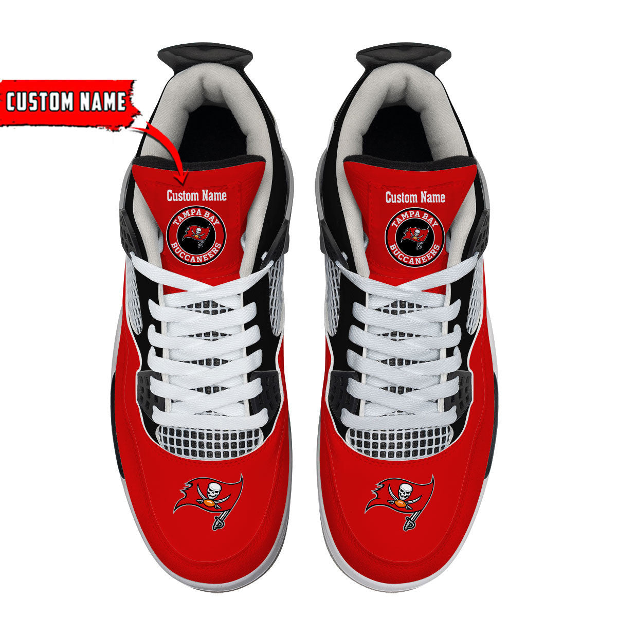 Ideafootwear Tampa Bay Buccaneers AJ4 Sneakers Shoes For Men And Women