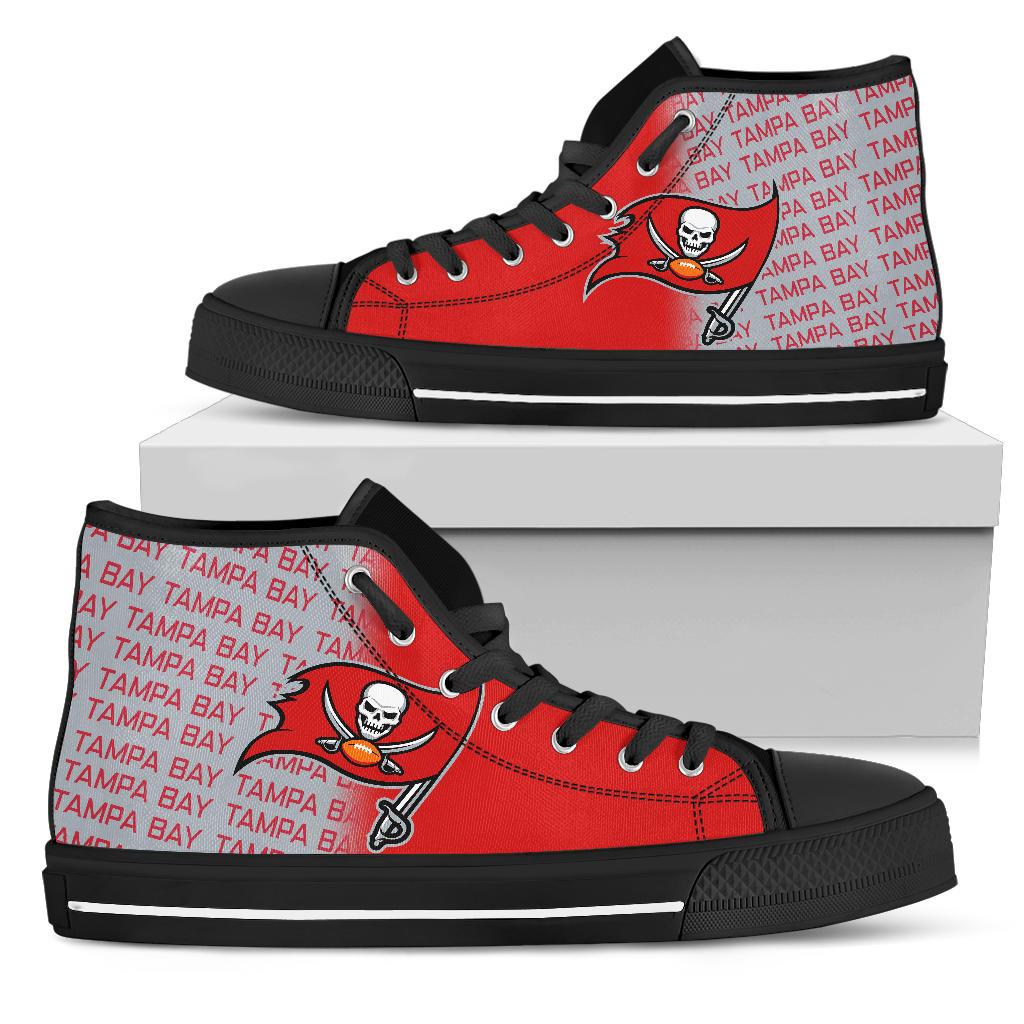 Ideafootwear Tampa Bay Buccaneers High Top Canvas Sneakers Shoes For Men And Women