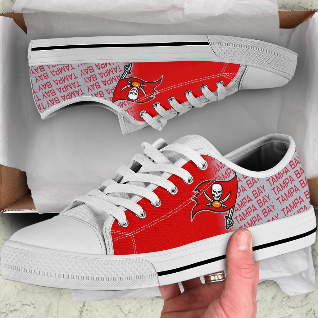 Ideafootwear Tampa Bay Buccaneers Low Top Canvas Sneakers Shoes For Men And Women