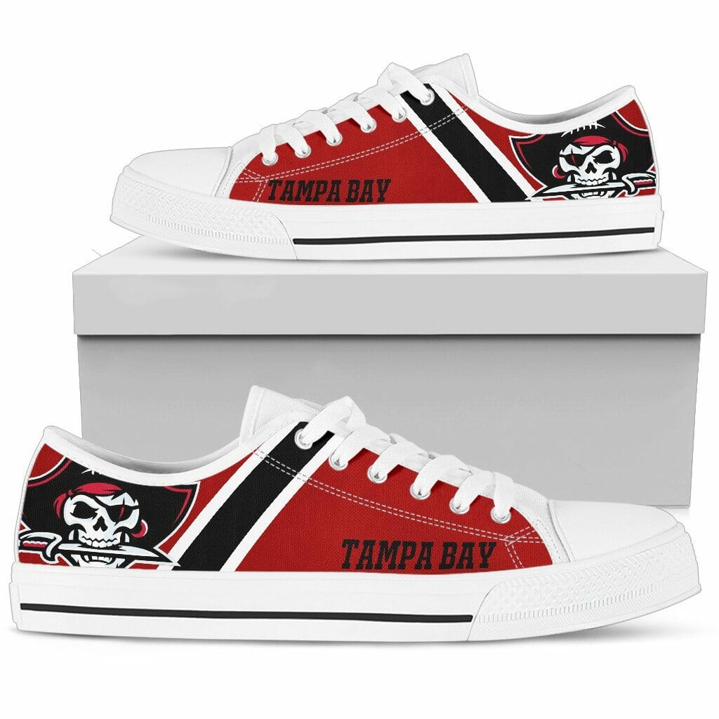 Ideafootwear Tampa Bay Buccaneers Low Top Canvas Sneakers Shoes For Men And Women