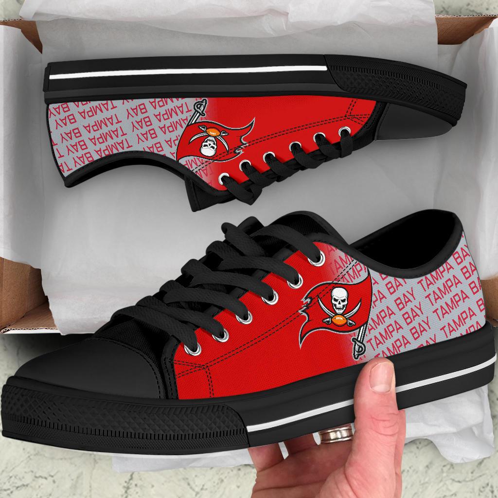 Ideafootwear Tampa Bay Buccaneers Low Top Canvas Sneakers Shoes For Men And Women