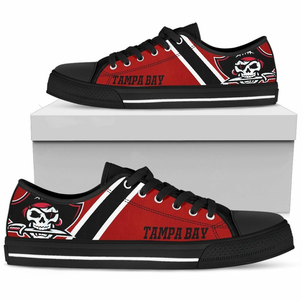 Ideafootwear Tampa Bay Buccaneers Low Top Canvas Sneakers Shoes For Men And Women