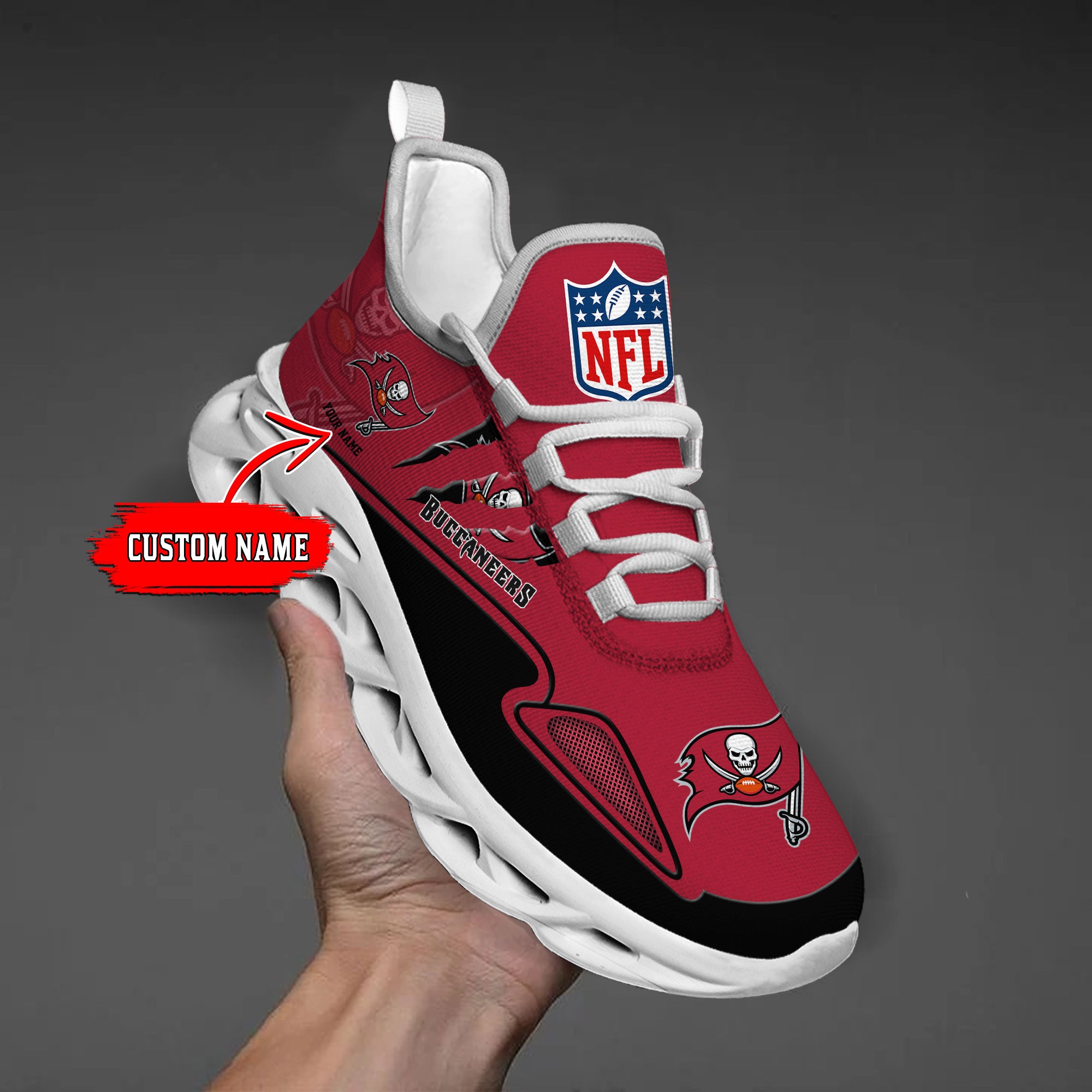 Ideafootwear Tampa Bay Buccaneers Max Soul Shoes Sneakers For Men And Women