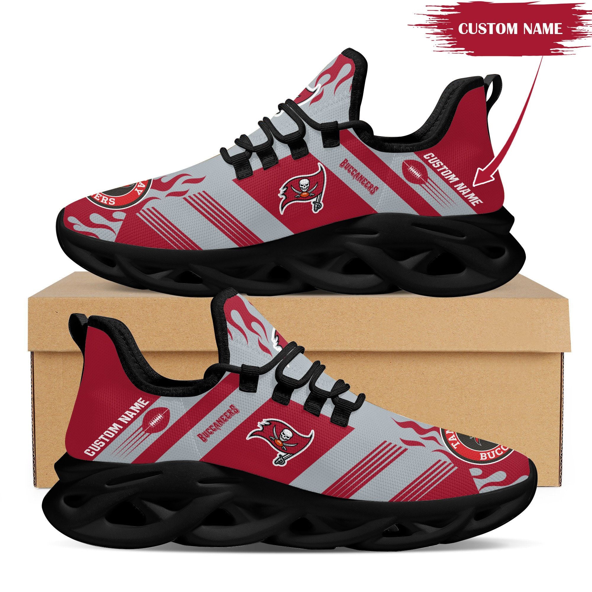 Ideafootwear Tampa Bay Buccaneers NFL Max Soul Shoes Sneakers For Men And Women