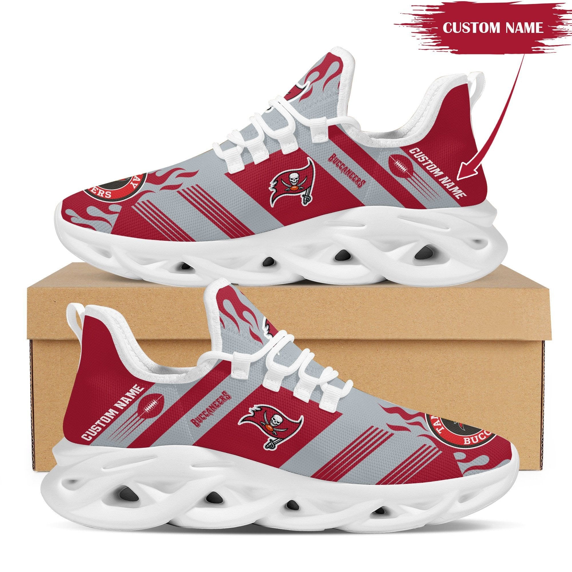 Ideafootwear Tampa Bay Buccaneers NFL Max Soul Shoes Sneakers For Men And Women