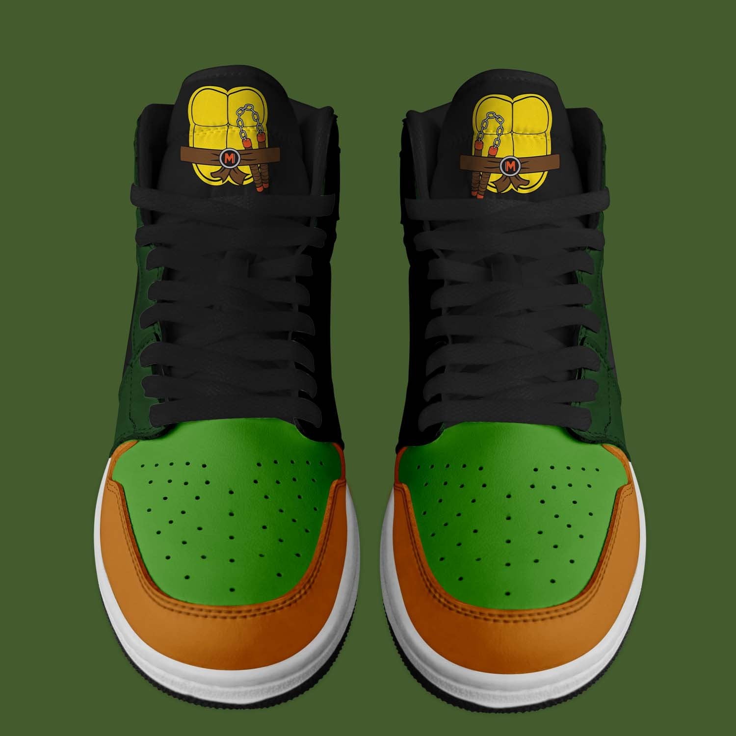 Ideafootwear Teenage Mutant Ninja Turtles AJ1 High Sneakers Shoes For Men And Women