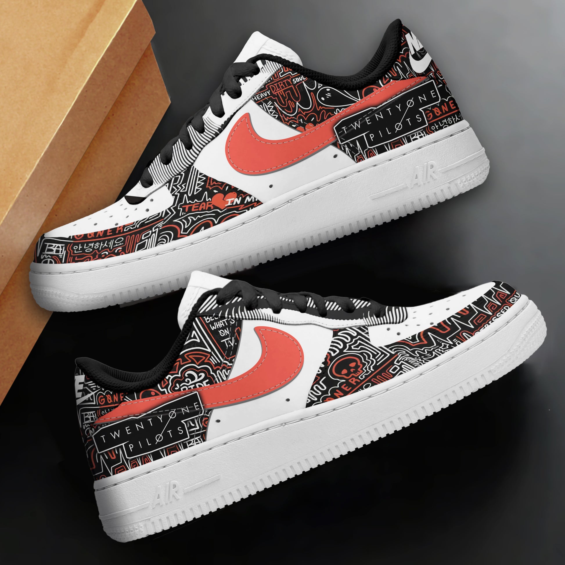 Ideafootwear Twenty One Pilots Air Low-Top Sneakers Shoes For Men And Women