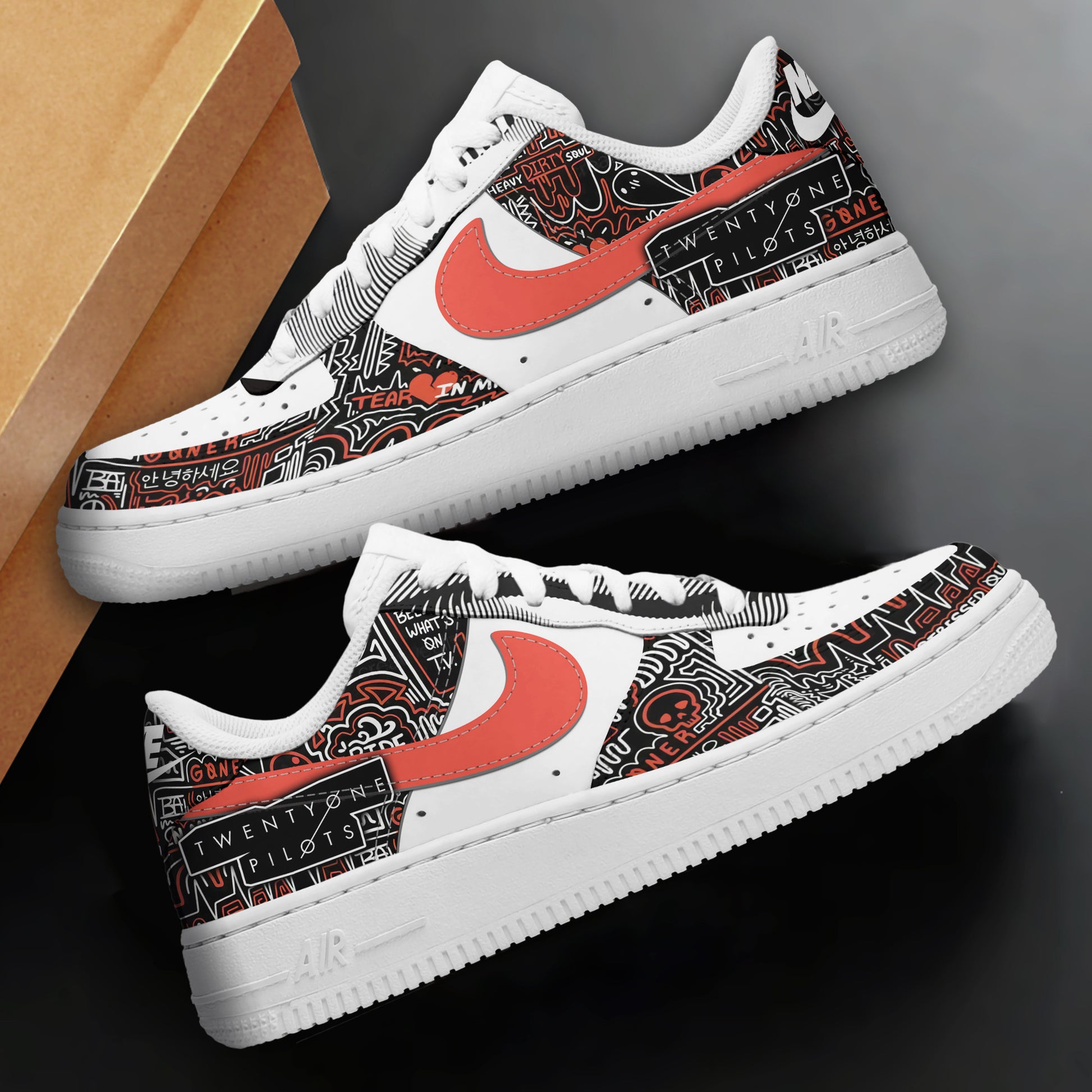 Ideafootwear Twenty One Pilots Air Low-Top Sneakers Shoes For Men And Women