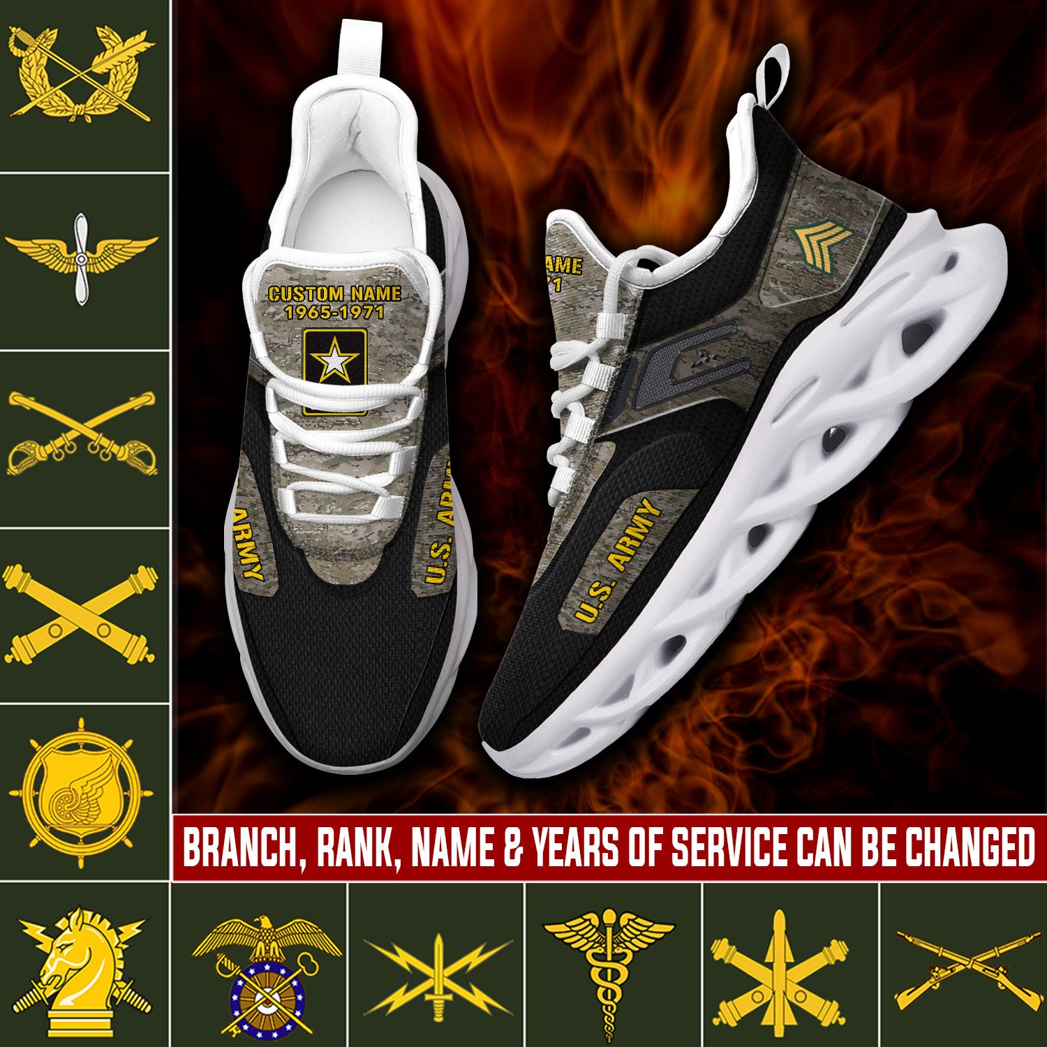 Ideafootwear US Army Max Soul Shoes Sneakers For Men And Women