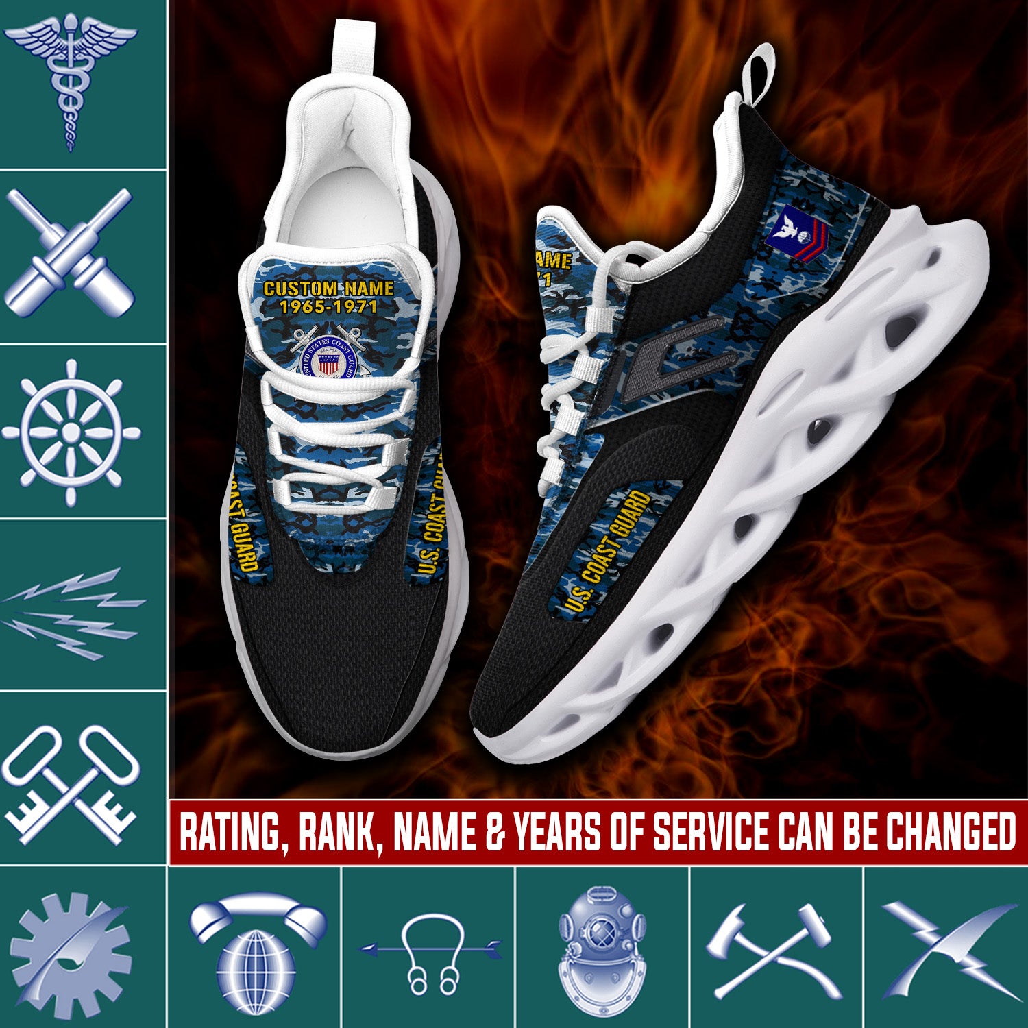 Ideafootwear US Coast Guard Max Soul Shoes Sneakers For Men And Women