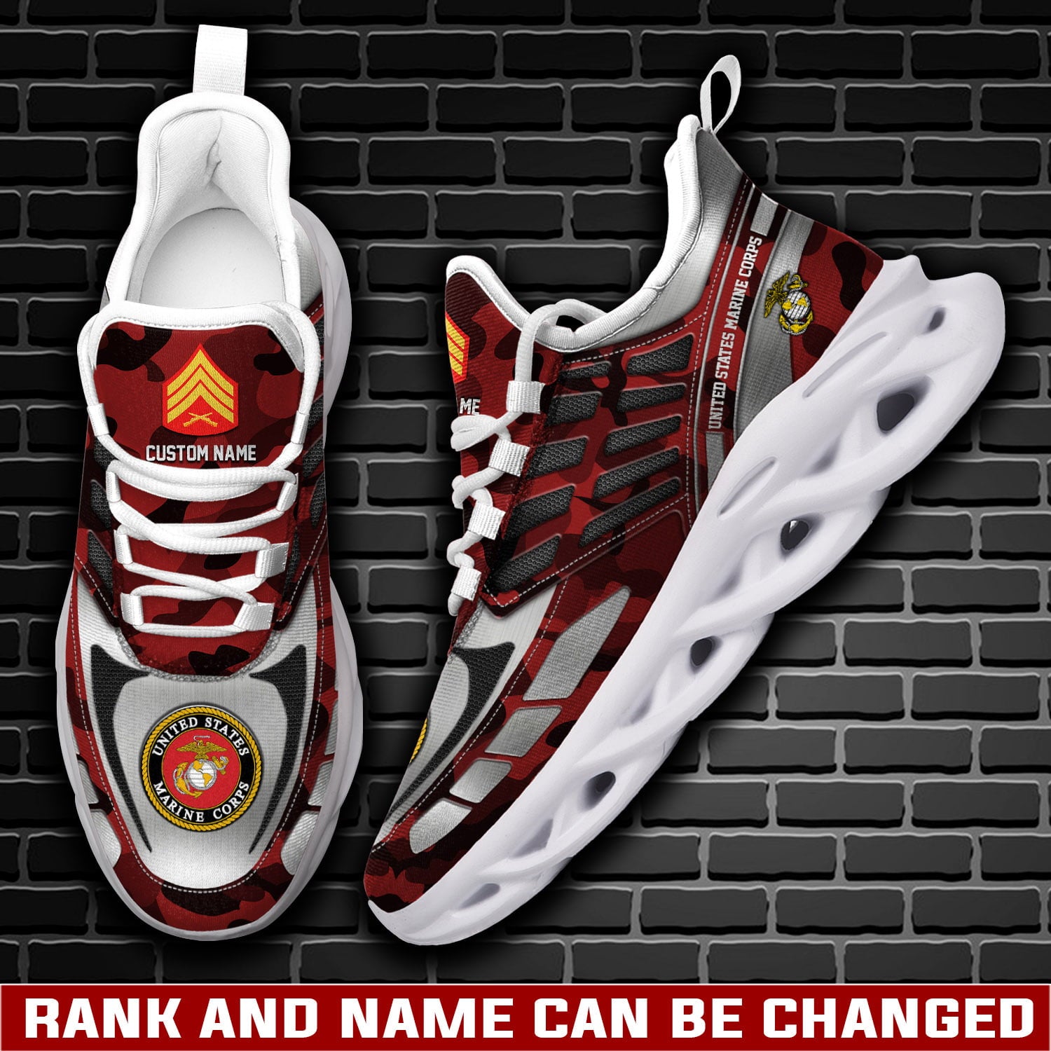 Ideafootwear US Marine Corps Max Soul Shoes Sneakers For Men And Women