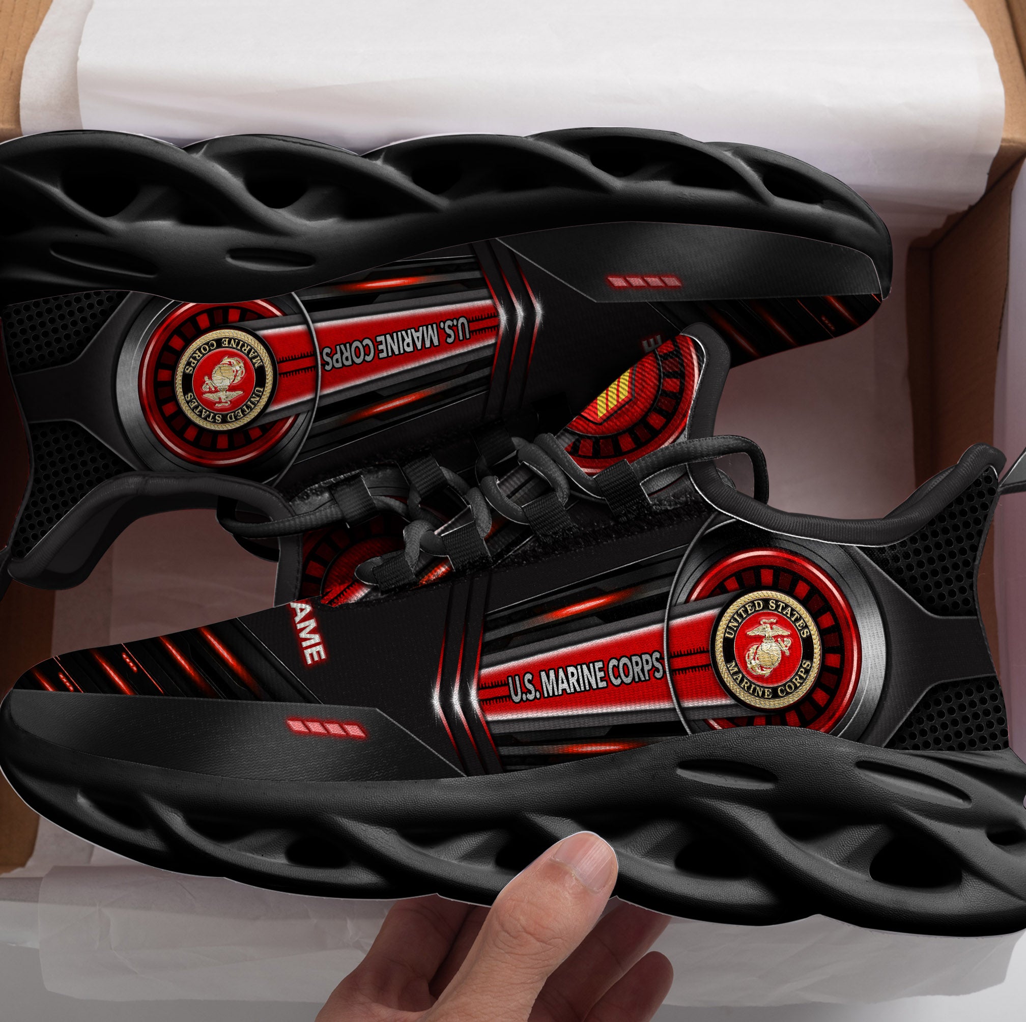 Ideafootwear US Marine Corps Max Soul Shoes Sneakers For Men And Women