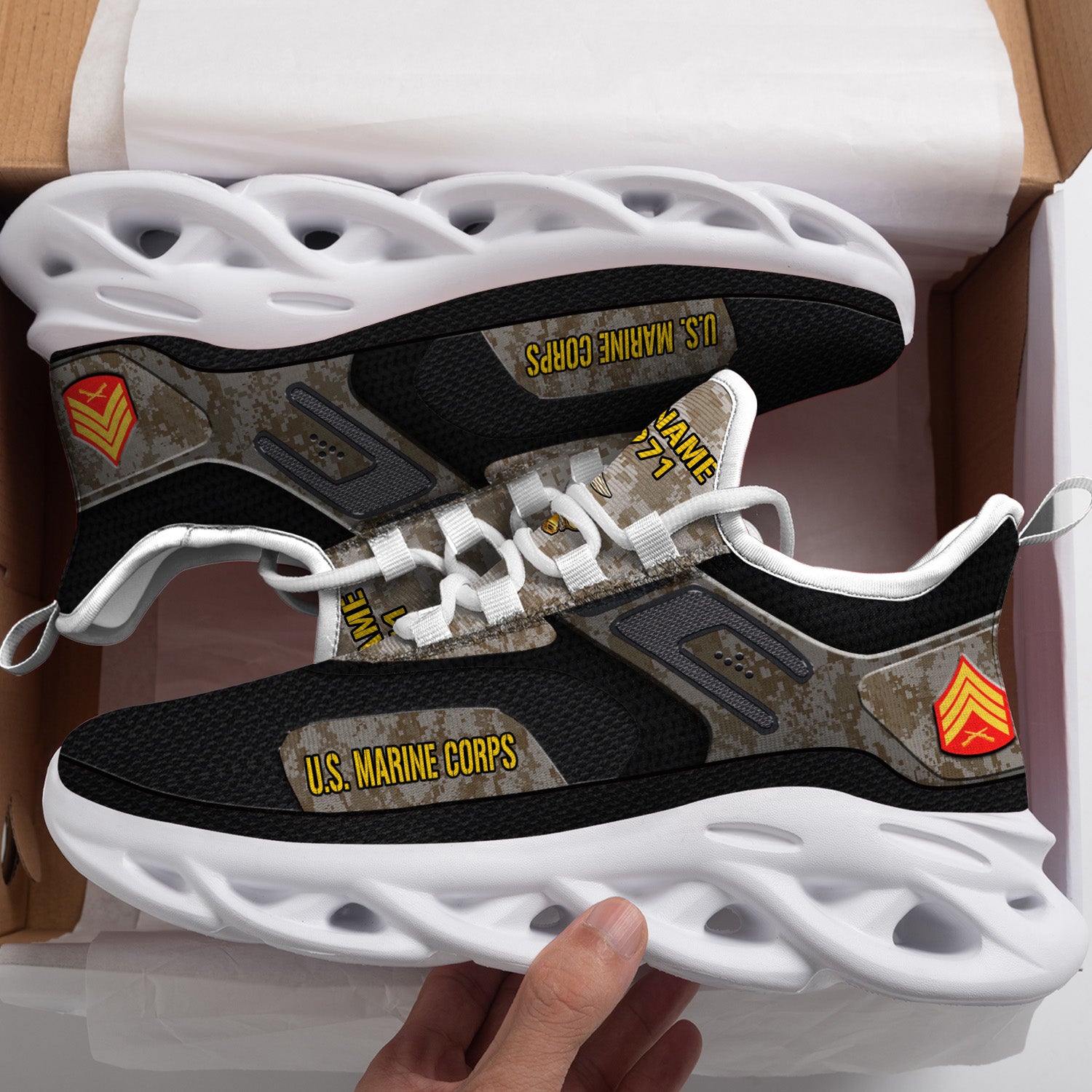 Ideafootwear US Marine Corps Max Soul Shoes Sneakers For Men And Women