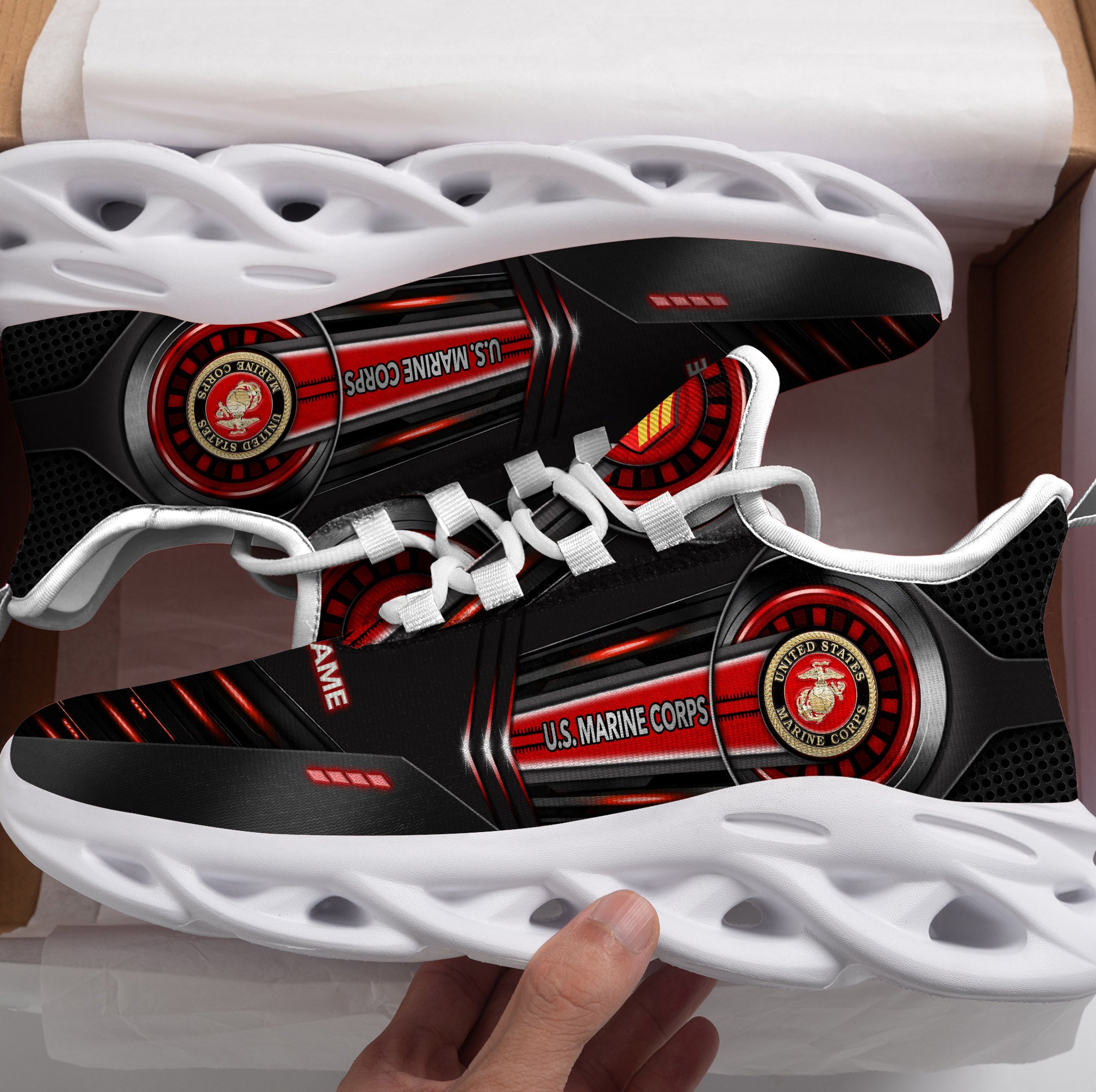 Ideafootwear US Marine Corps Max Soul Shoes Sneakers For Men And Women