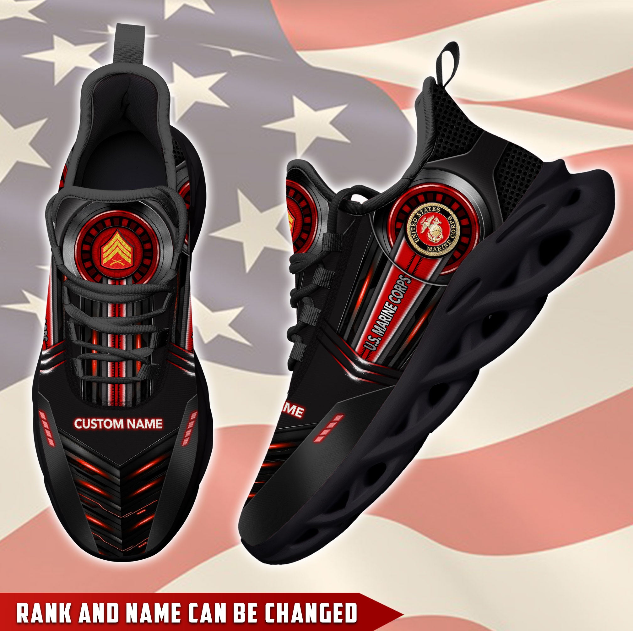 Ideafootwear US Marine Corps Max Soul Shoes Sneakers For Men And Women