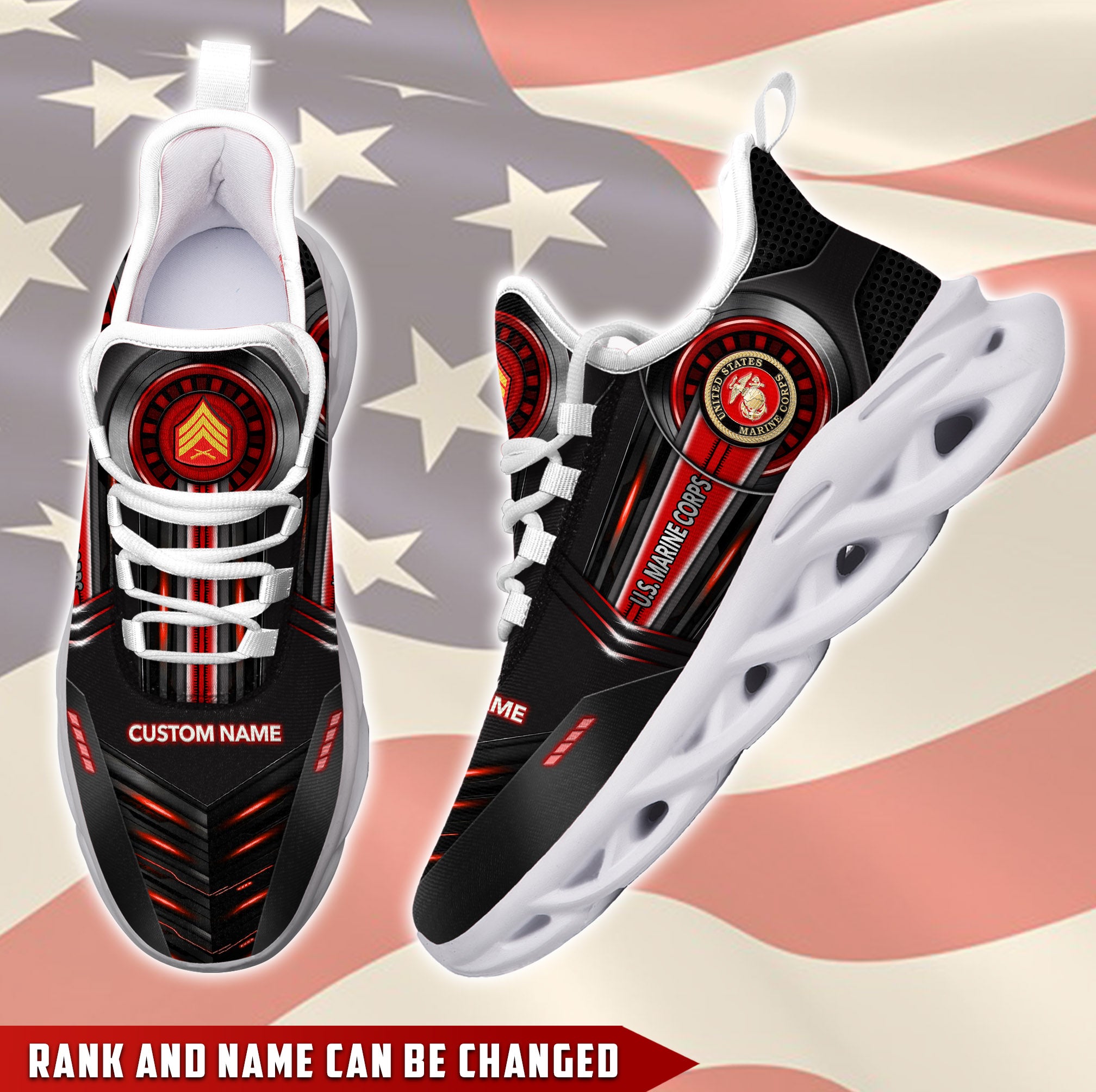 Ideafootwear US Marine Corps Max Soul Shoes Sneakers For Men And Women