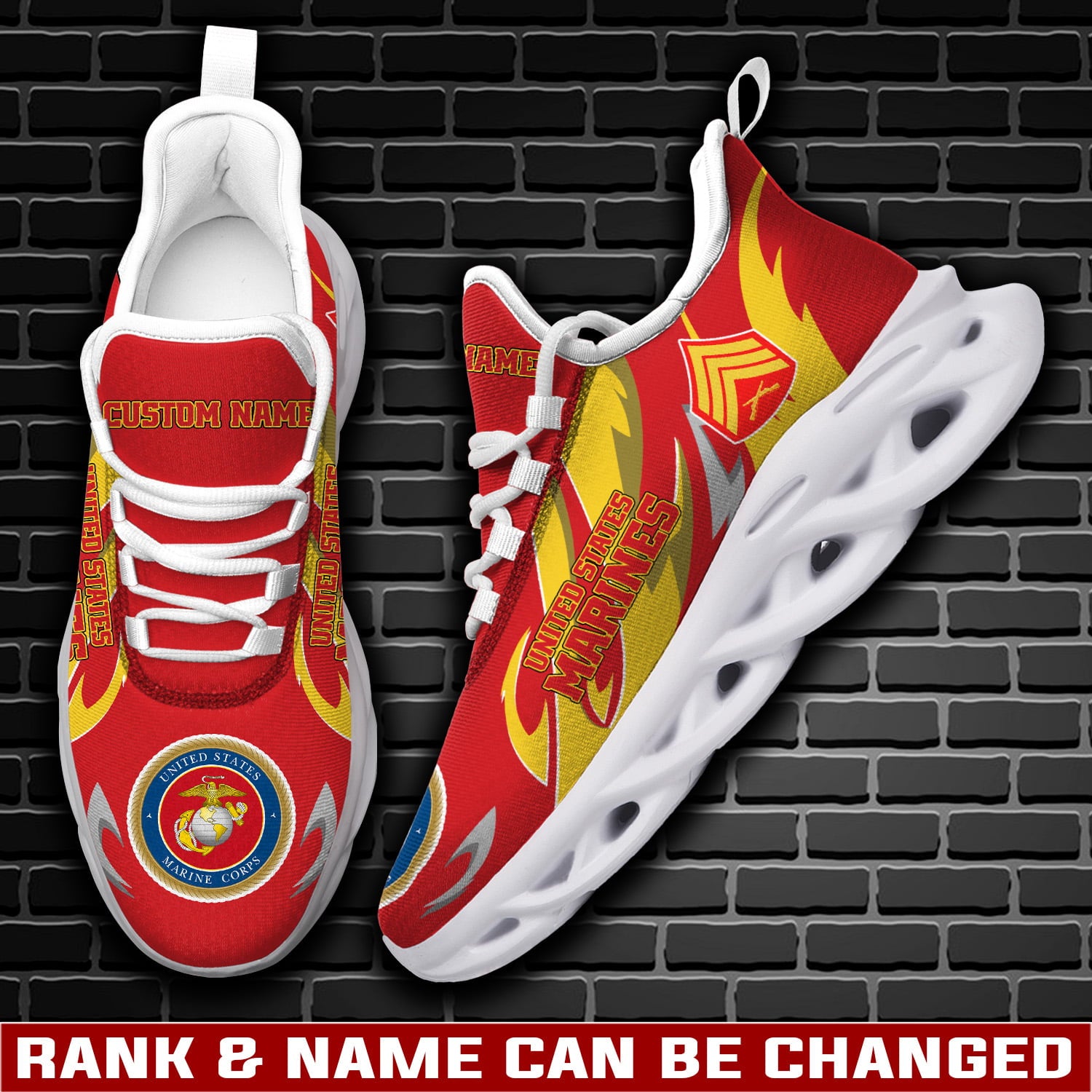 Ideafootwear US Marine Corps Max Soul Shoes Sneakers For Men And Women