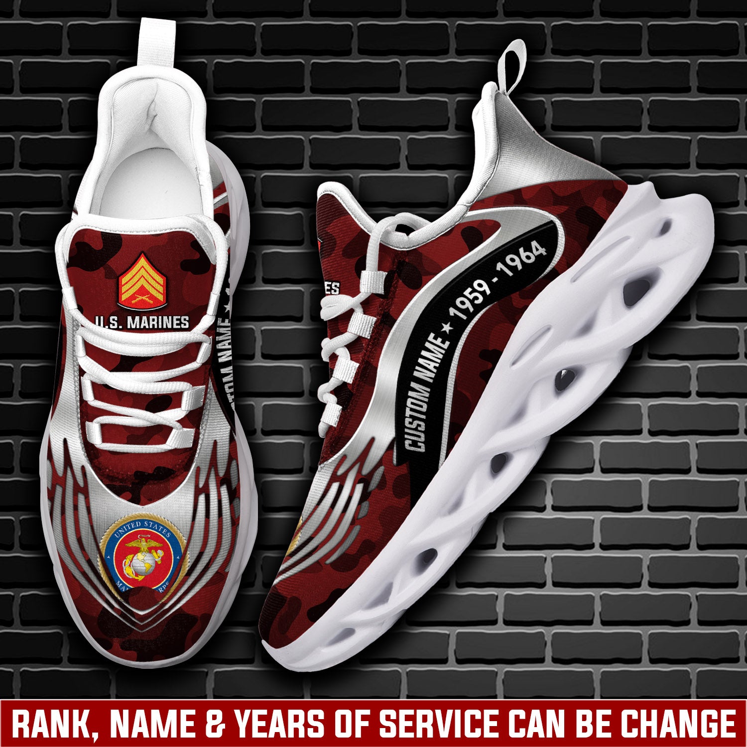 Ideafootwear US Marine Corps Max Soul Shoes Sneakers For Men And Women