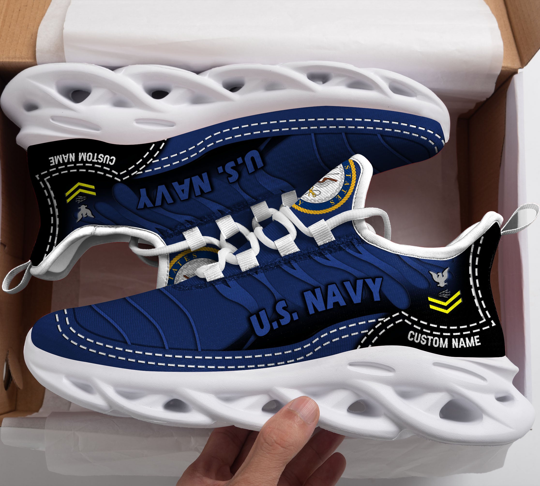 Ideafootwear US Navy Max Soul Shoes Sneakers For Men And Women