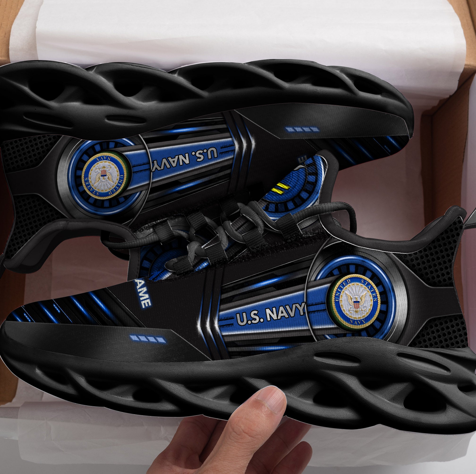 Ideafootwear US Navy Max Soul Shoes Sneakers For Men And Women