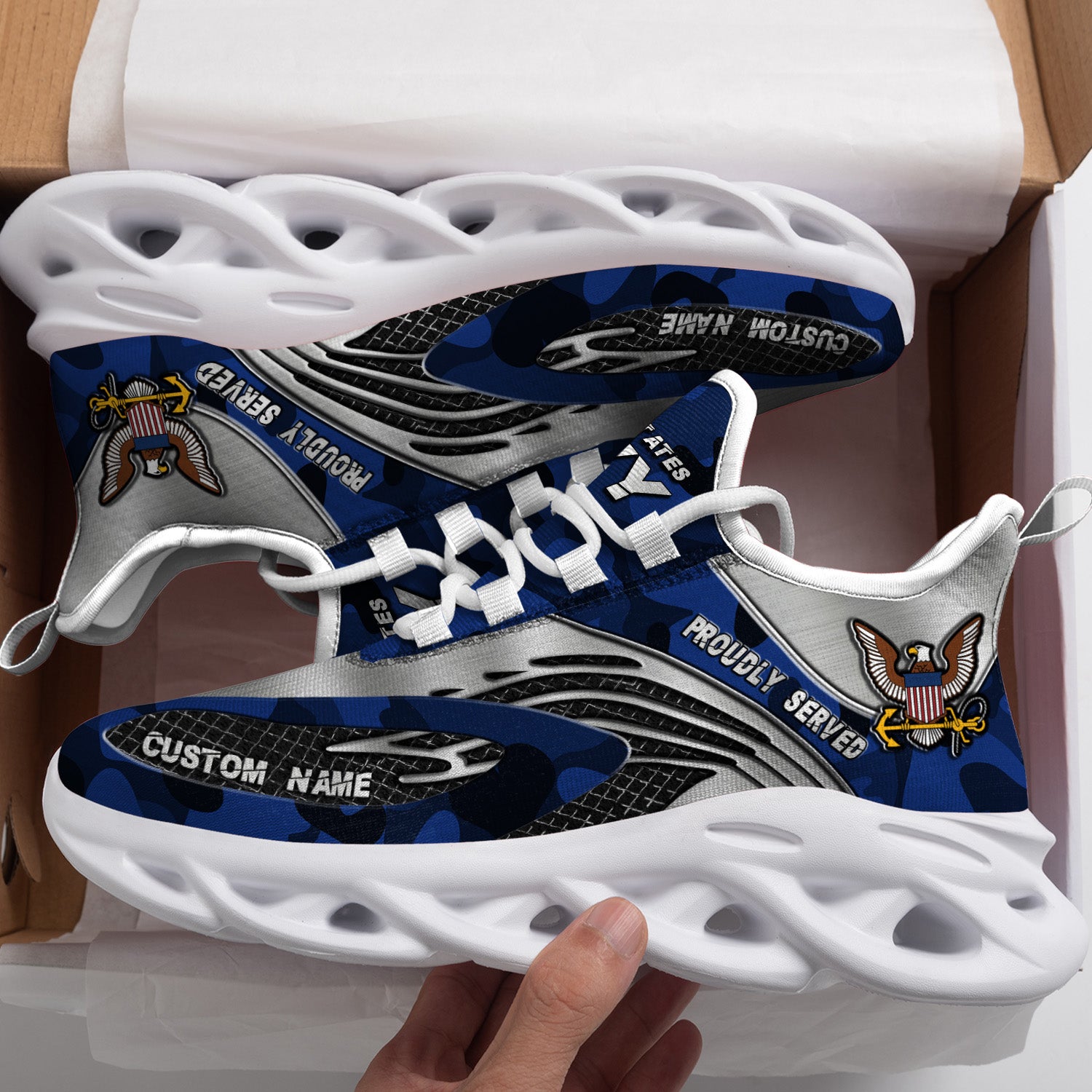 Ideafootwear US Navy Max Soul Shoes Sneakers For Men And Women