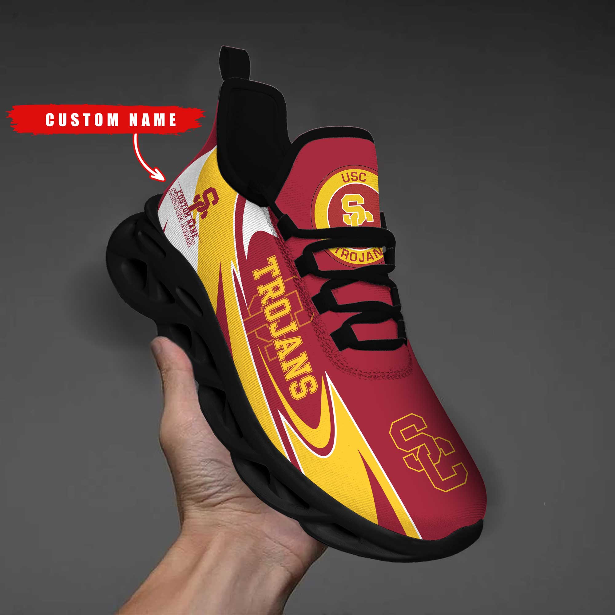 Ideafootwear USC Trojans Max Soul Shoes Sneakers For Men And Women