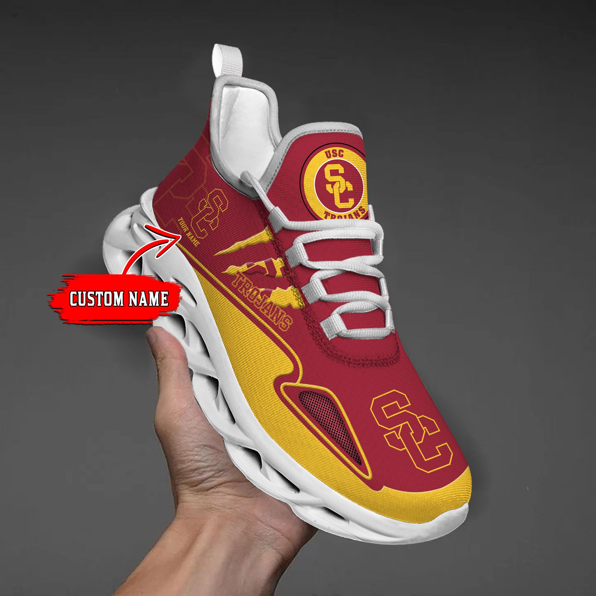 Ideafootwear USC Trojans Max Soul Shoes Sneakers For Men And Women
