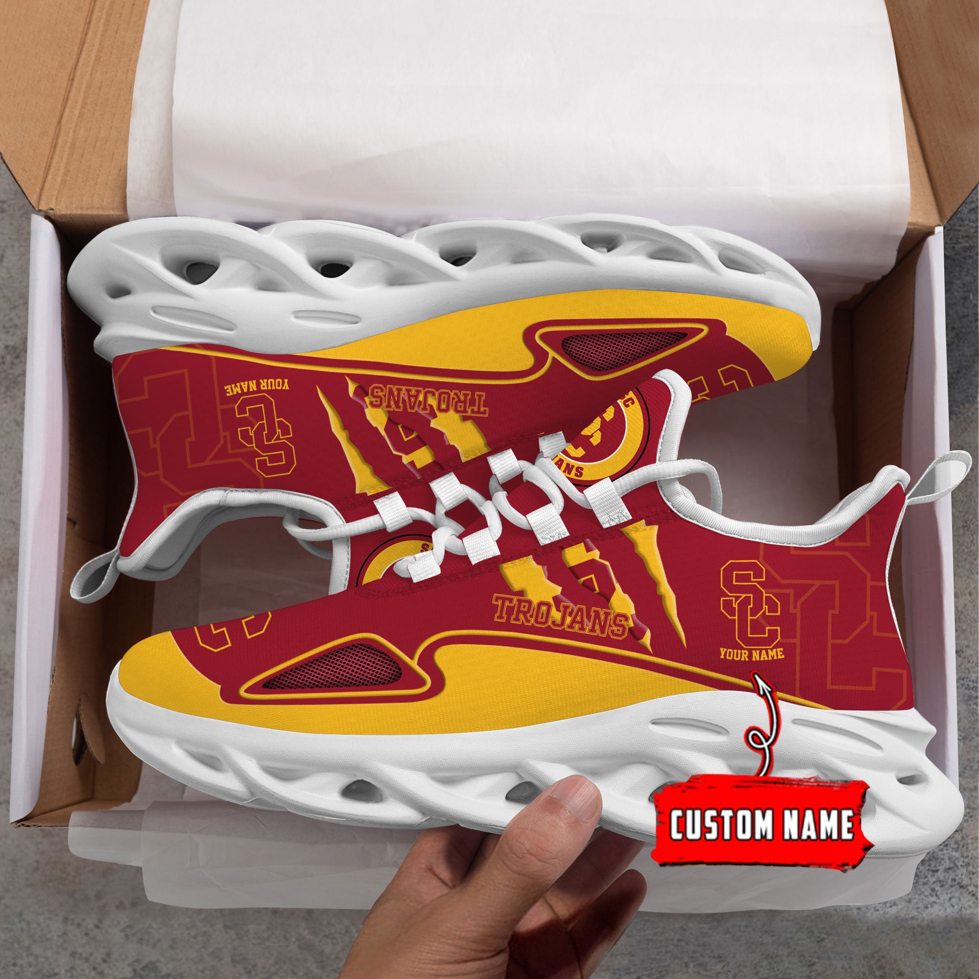Ideafootwear USC Trojans Max Soul Shoes Sneakers For Men And Women