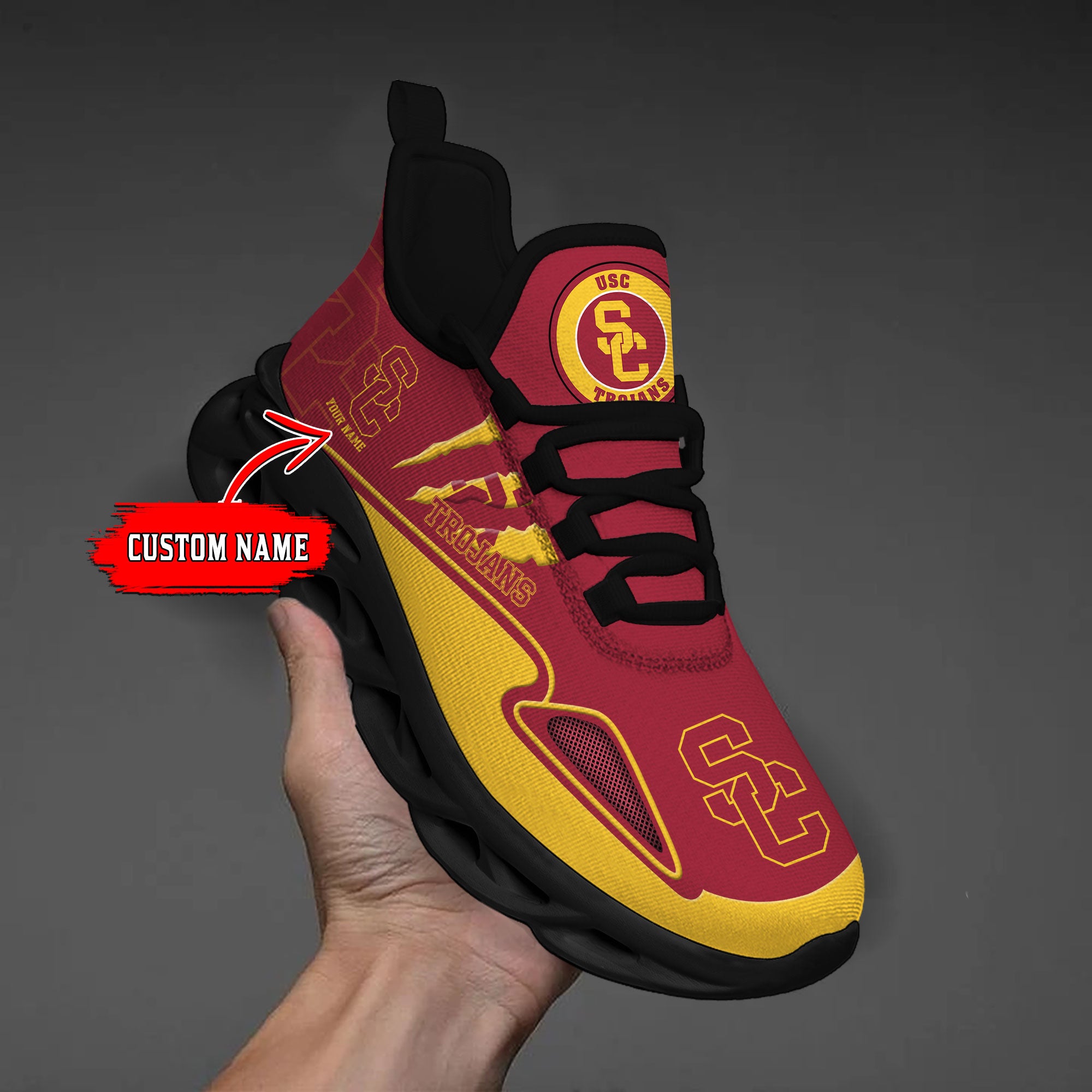 Ideafootwear USC Trojans Max Soul Shoes Sneakers For Men And Women
