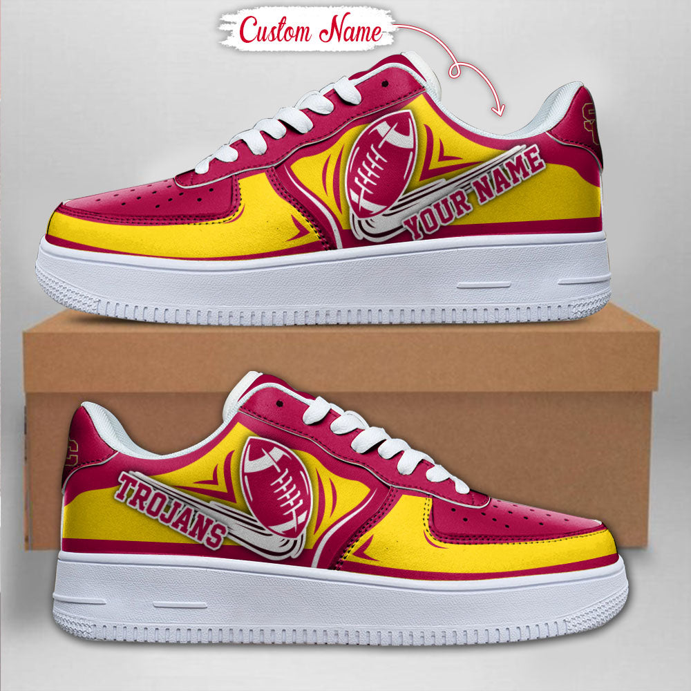 Ideafootwear USC Trojans NCAA Air Low-Top Sneakers Shoes For Men And Women
