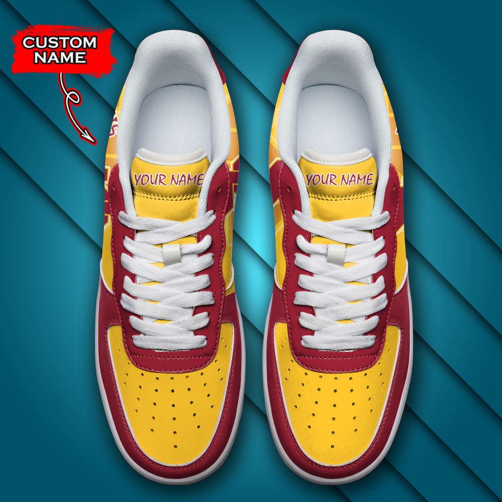 Ideafootwear USC Trojans NCAA Air Low-Top Sneakers Shoes For Men And Women
