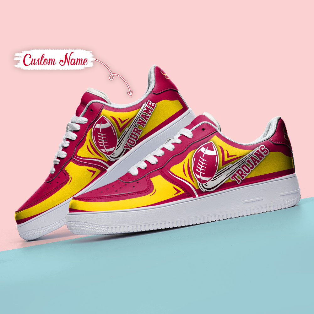 Ideafootwear USC Trojans NCAA Air Low-Top Sneakers Shoes For Men And Women