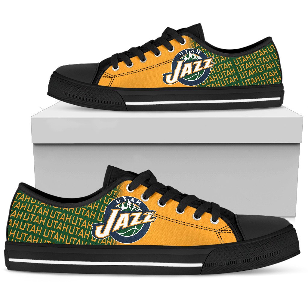 Ideafootwear Utah Jazz Low Top Canvas Sneakers Shoes For Men And Women