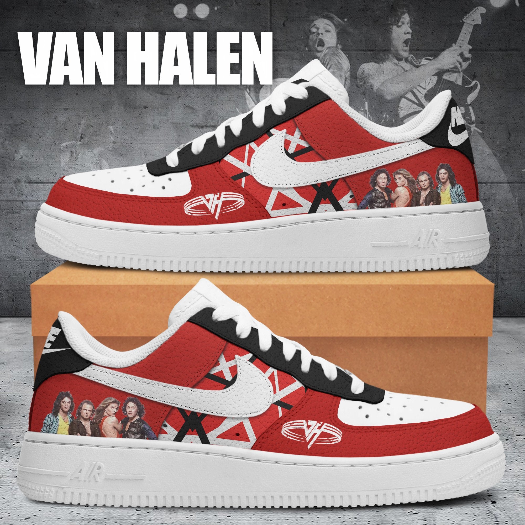 Ideafootwear Van Halen Air Low-Top Sneakers Shoes For Men And Women