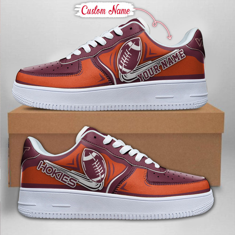Ideafootwear Virginia Tech Hokies NCAA Air Low-Top Sneakers Shoes For Men And Women