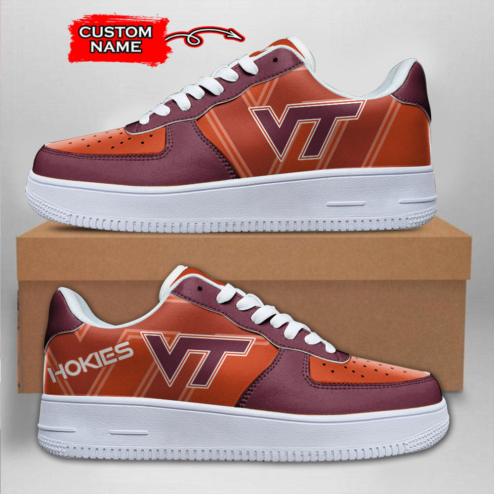 Ideafootwear Virginia Tech Hokies NCAA Air Low-Top Sneakers Shoes For Men And Women