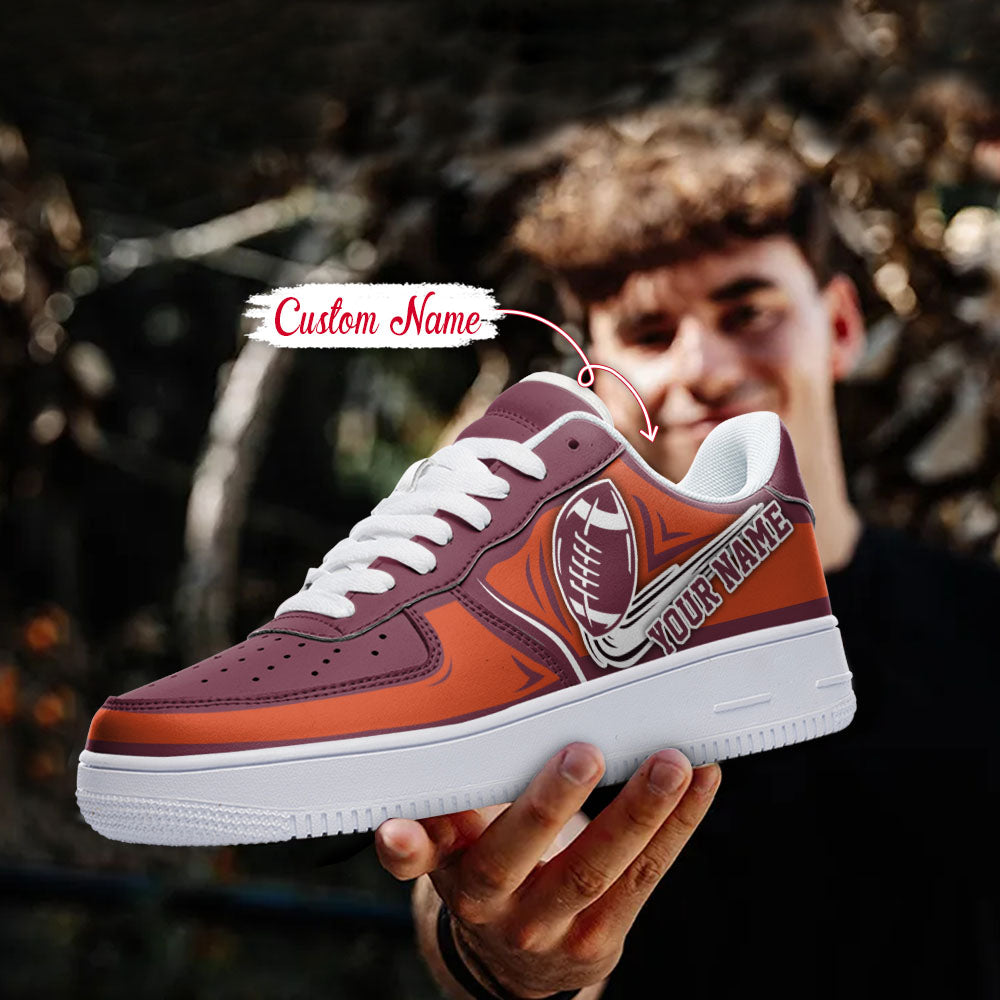 Ideafootwear Virginia Tech Hokies NCAA Air Low-Top Sneakers Shoes For Men And Women