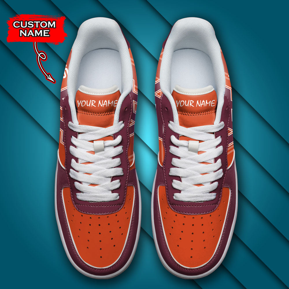 Ideafootwear Virginia Tech Hokies NCAA Air Low-Top Sneakers Shoes For Men And Women