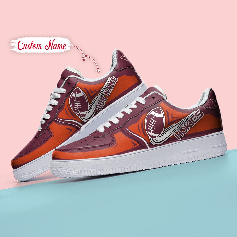 Ideafootwear Virginia Tech Hokies NCAA Air Low-Top Sneakers Shoes For Men And Women